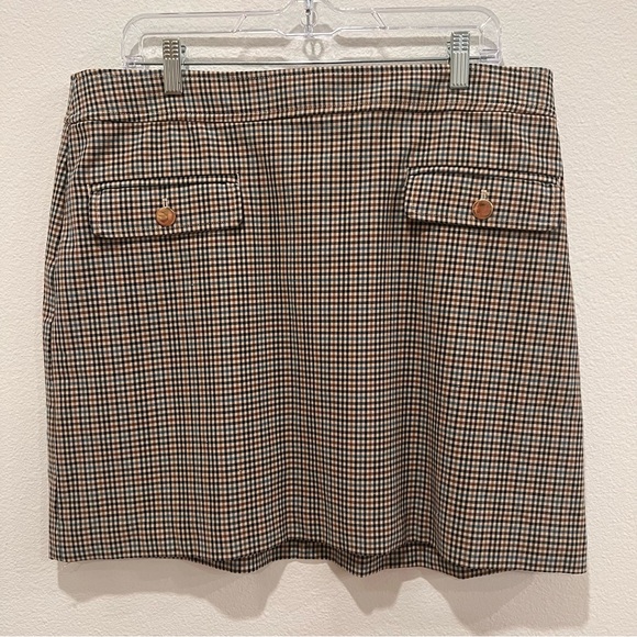 LOFT Dresses & Skirts - Loft women’s plaid mini skirt size 14 academia preppy office school casual chic